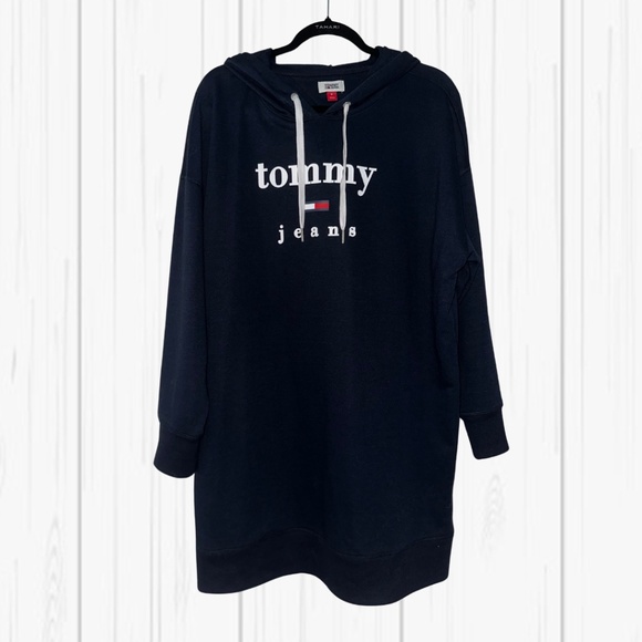 Tommy Jeans Hooded Sweater Dress Long Sleeved - Picture 1 of 7